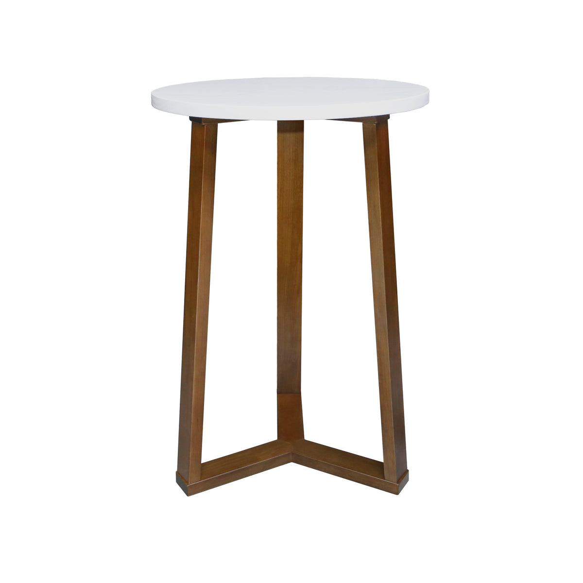 Aesthetic Tripod Round Side Table With Solid American Hardwood Legs, Walnut