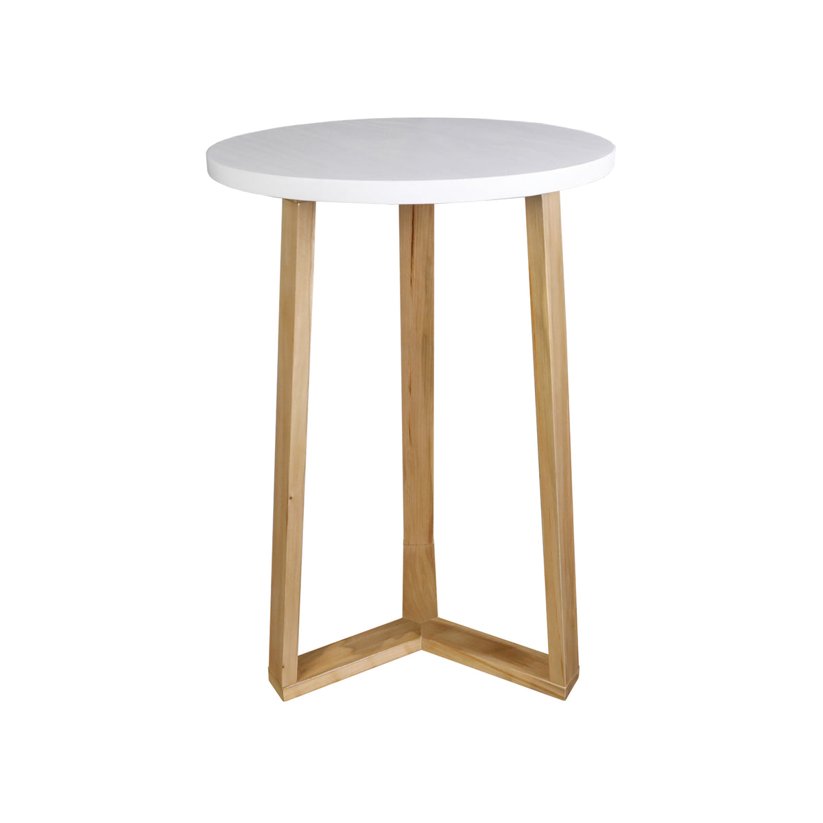 Aesthetic Tripod Round Side Table With Solid American Hardwood Legs, Natural