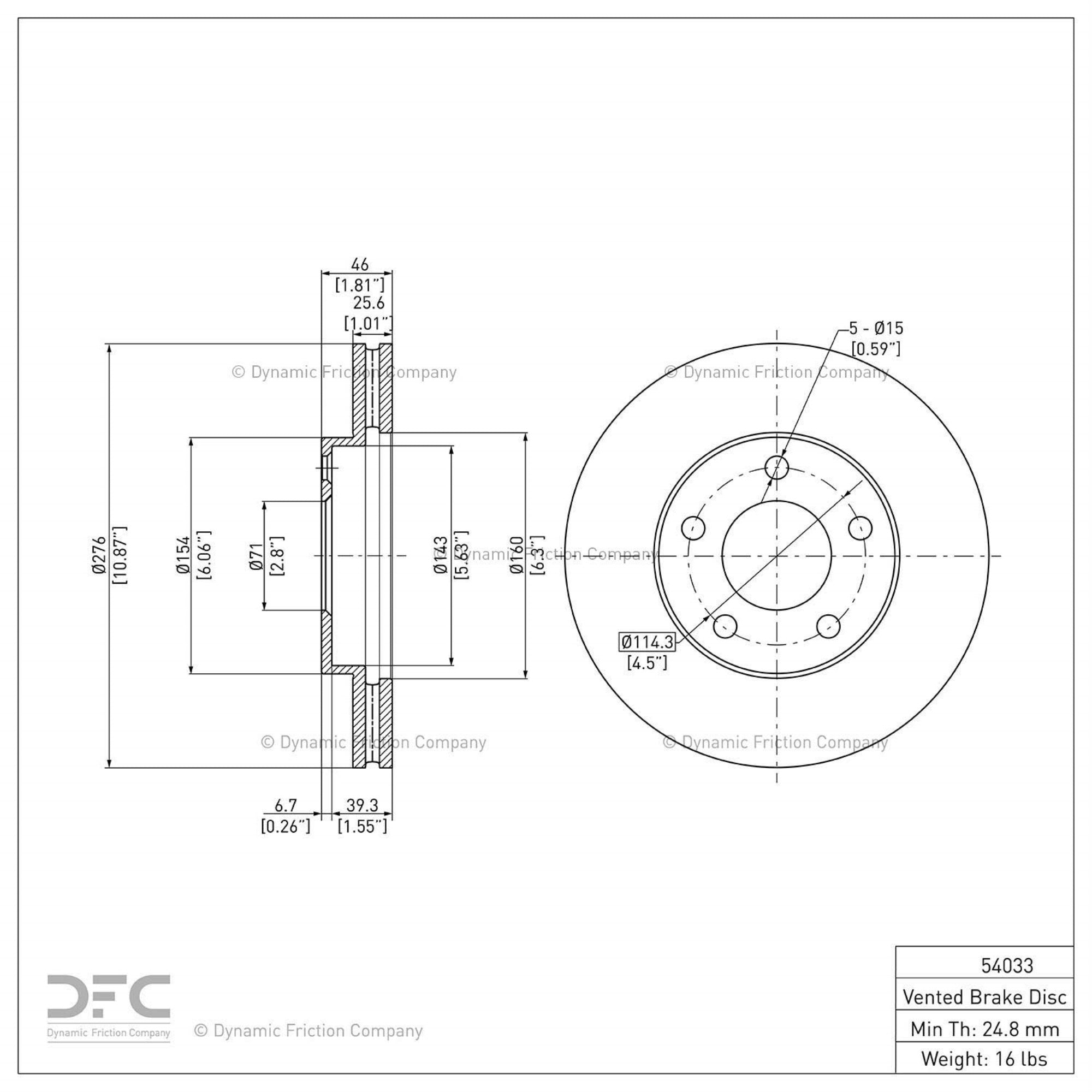 Geospec Coated Rotor - Oem Blank 604-54033