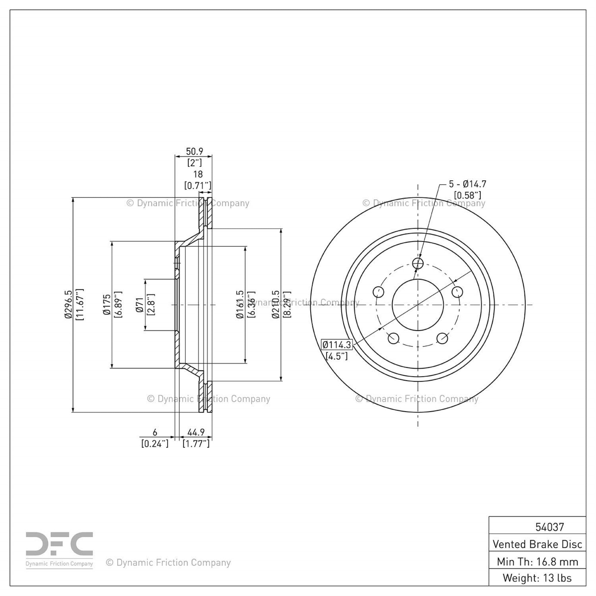 Geospec Coated Rotor - Oem Blank 604-54037
