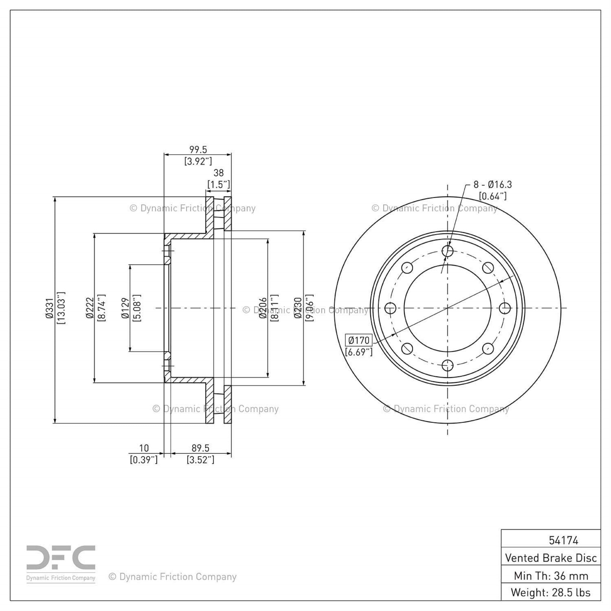 Geospec Coated Rotor - Oem Blank 604-54174