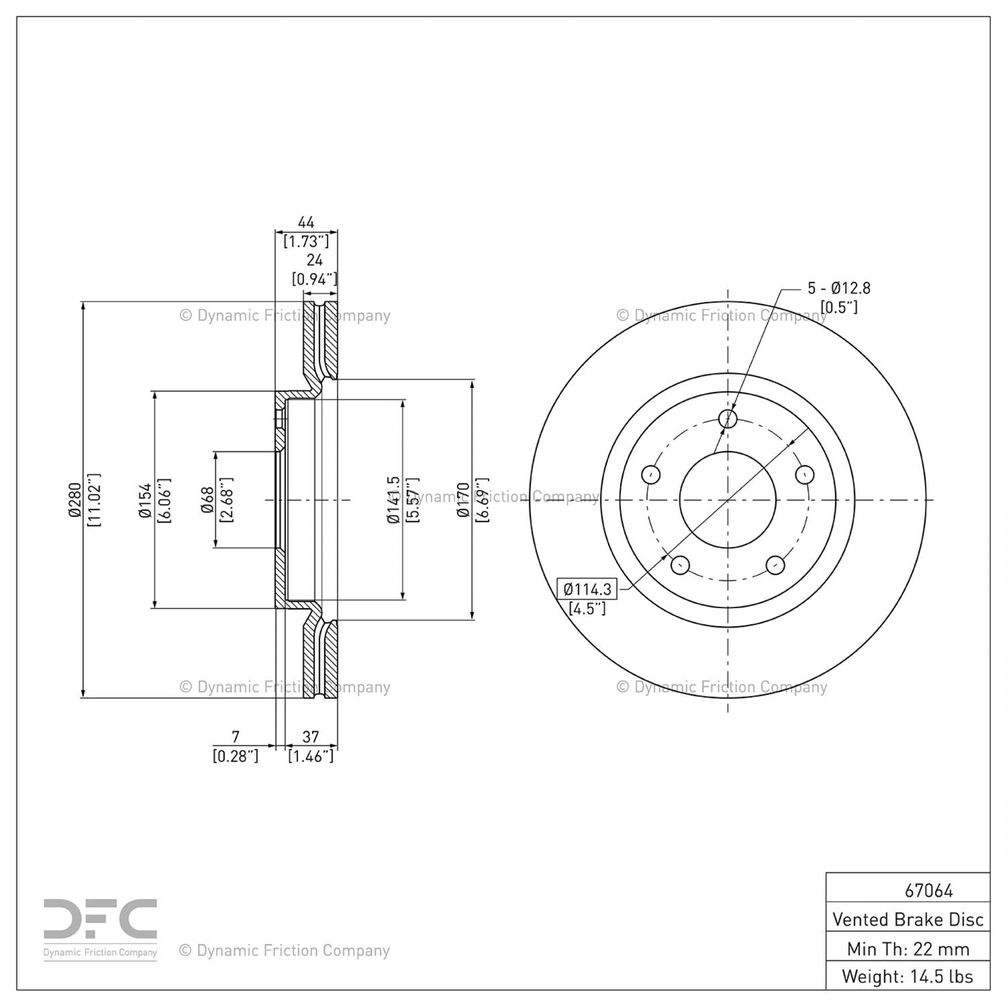Geospec Coated Rotor - Oem Blank 604-67064