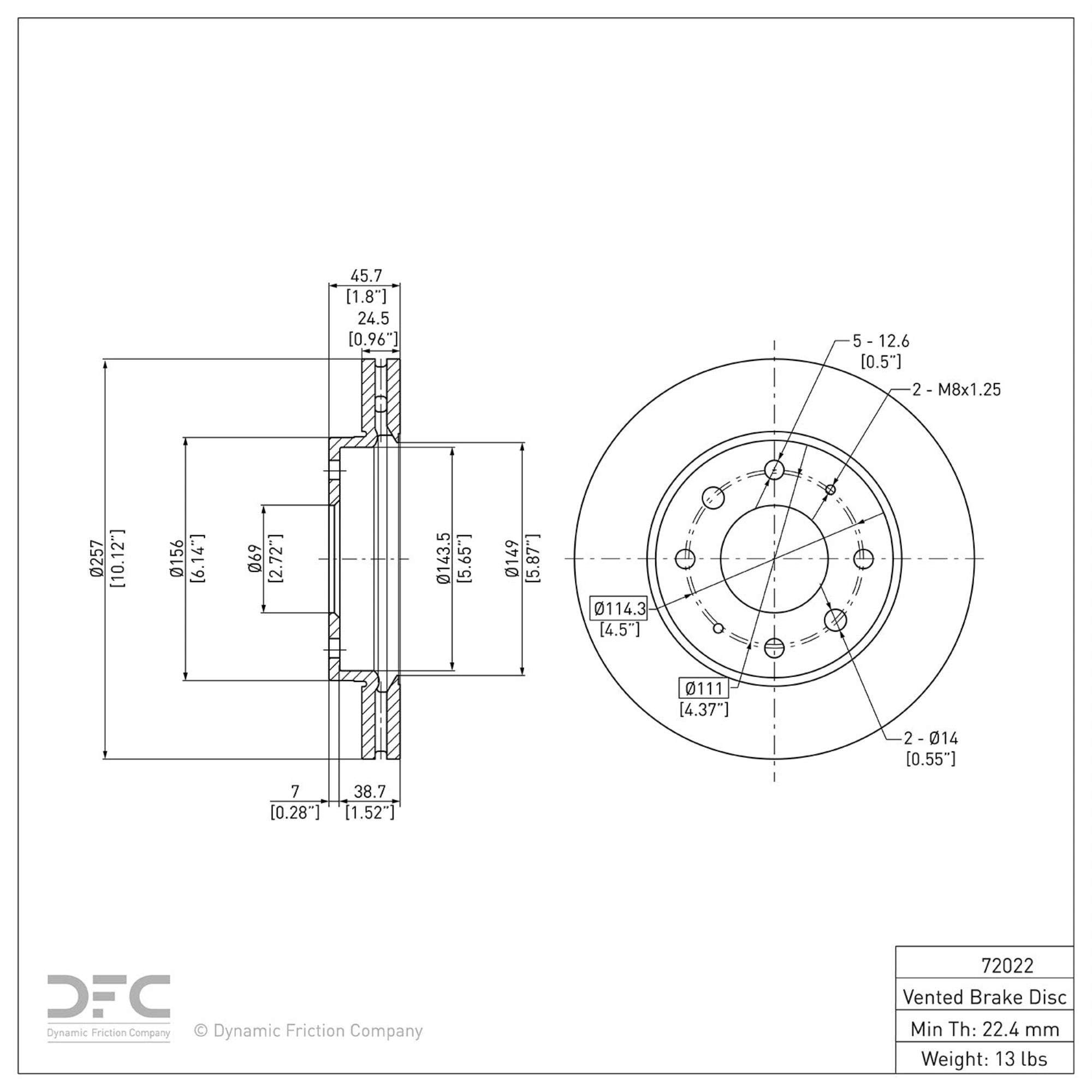 Geospec Coated Rotor - Oem Blank 604-72022