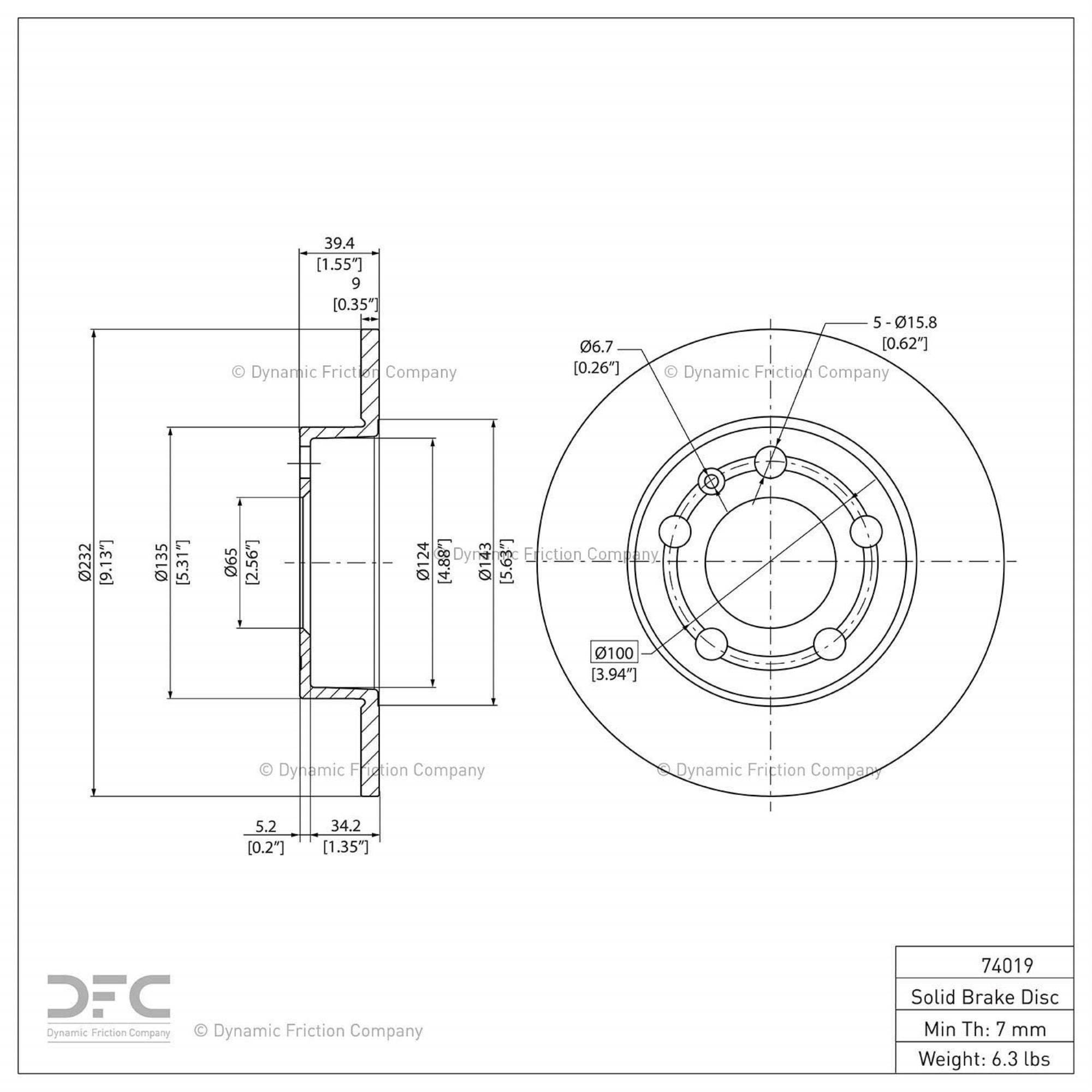 Geospec Coated Rotor - Oem Blank 604-74019