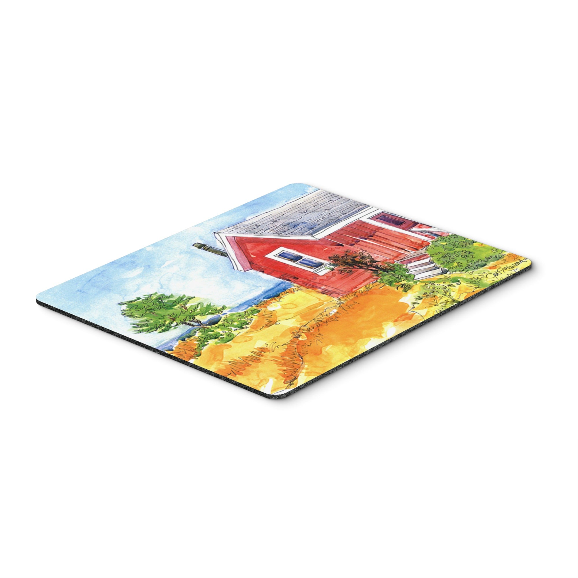 Caroline'S Treasures Old Red Cottage House At The Lake Or Beach Mouse Pad/Hot Pad/Trivet (6041Mp)