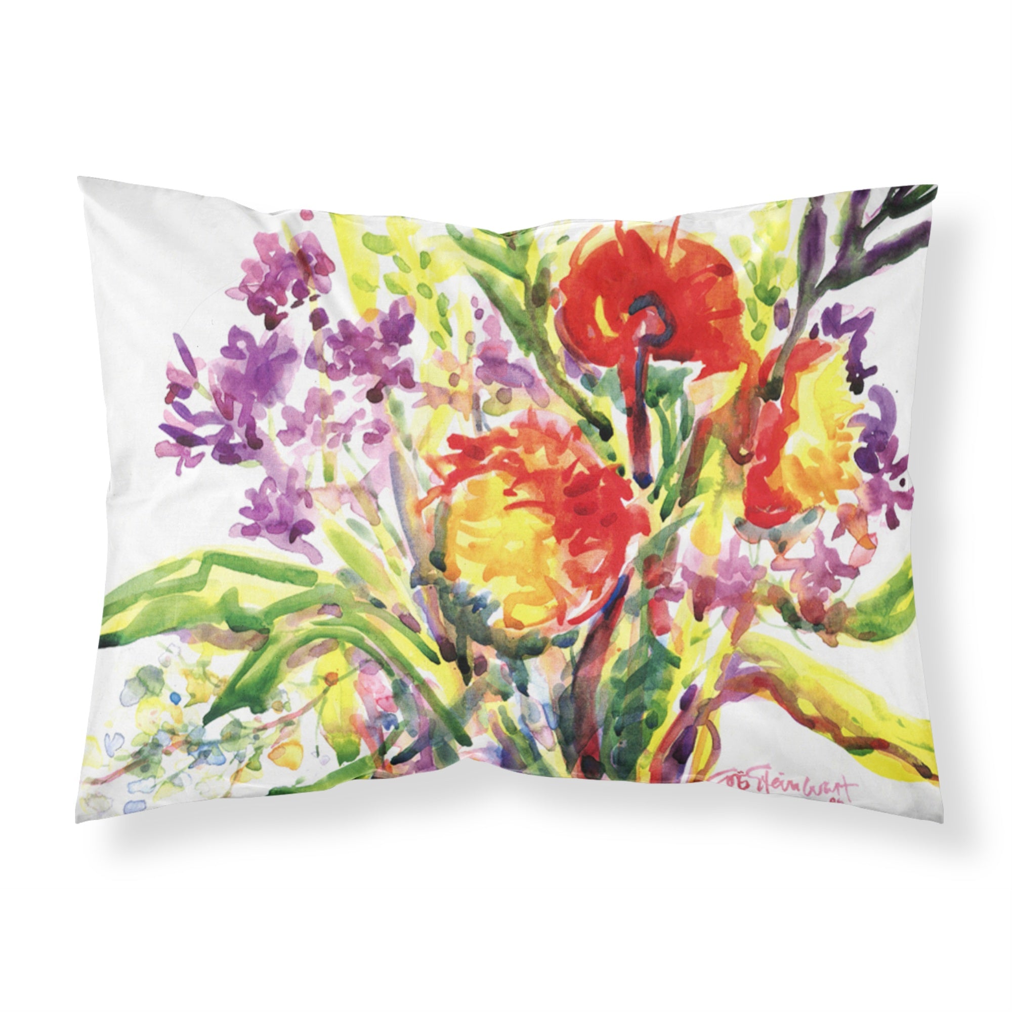 Caroline'S Treasures 6042Pillowcase Flower Moisture Wicking Fabric Standard Pillowcase, Large, Multicolor