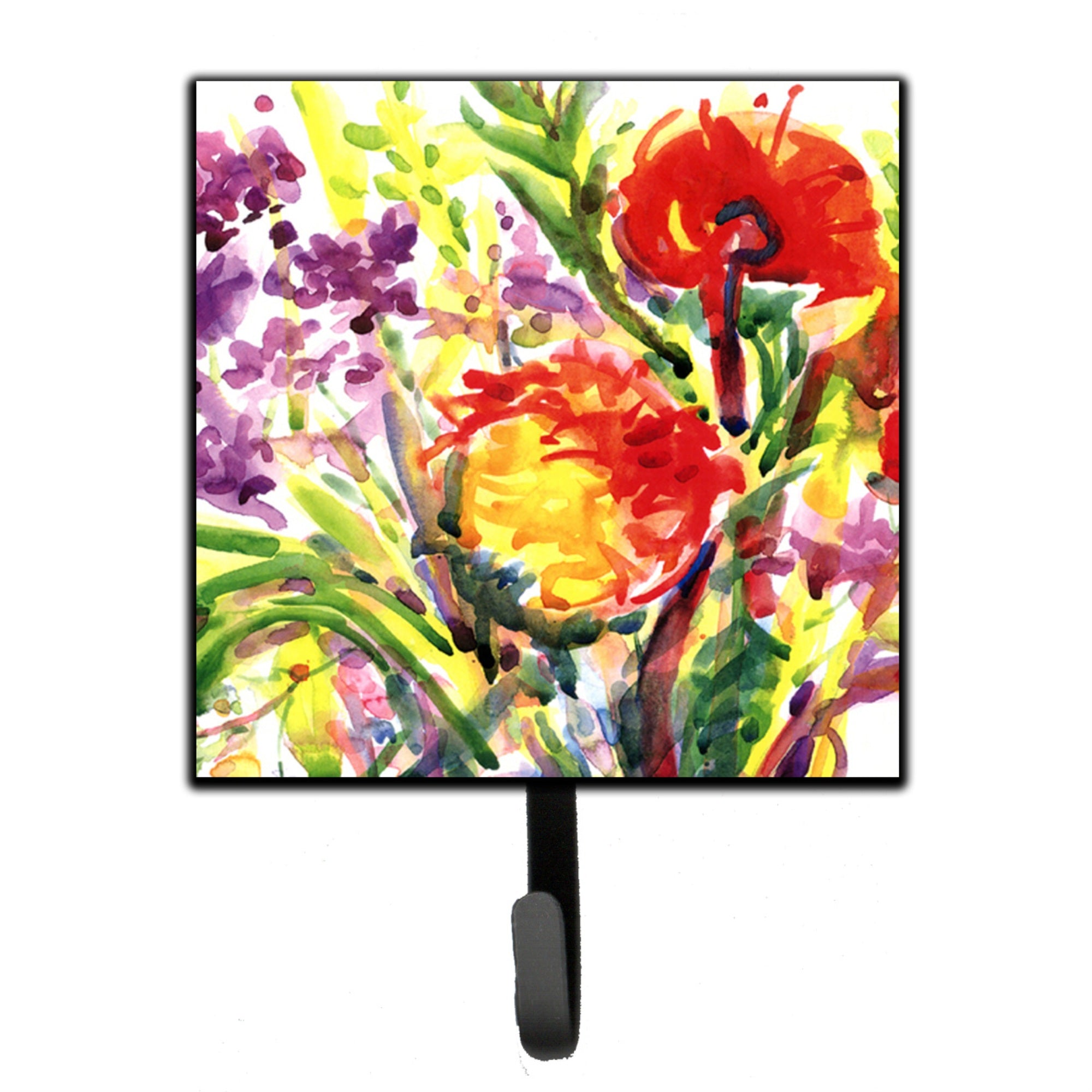 Caroline'S Treasures 6042Sh4 Flower Leash Holder Or Key Hook, Small, Multicolor