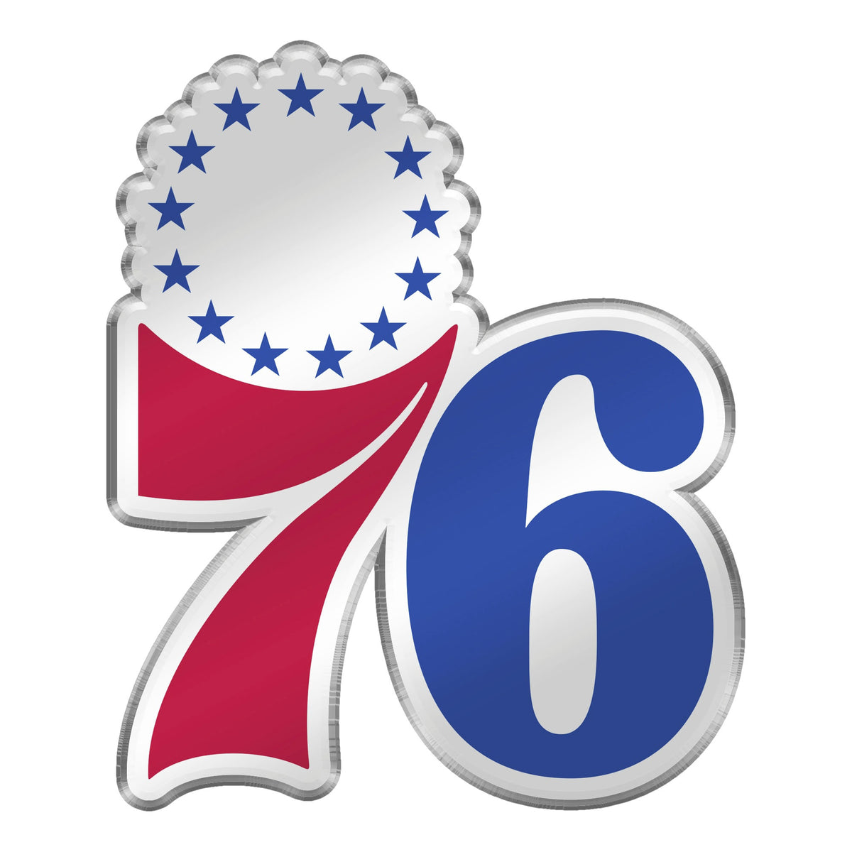 Philadelphia 76Ers Heavy Duty Aluminum Embossed Color Emblem