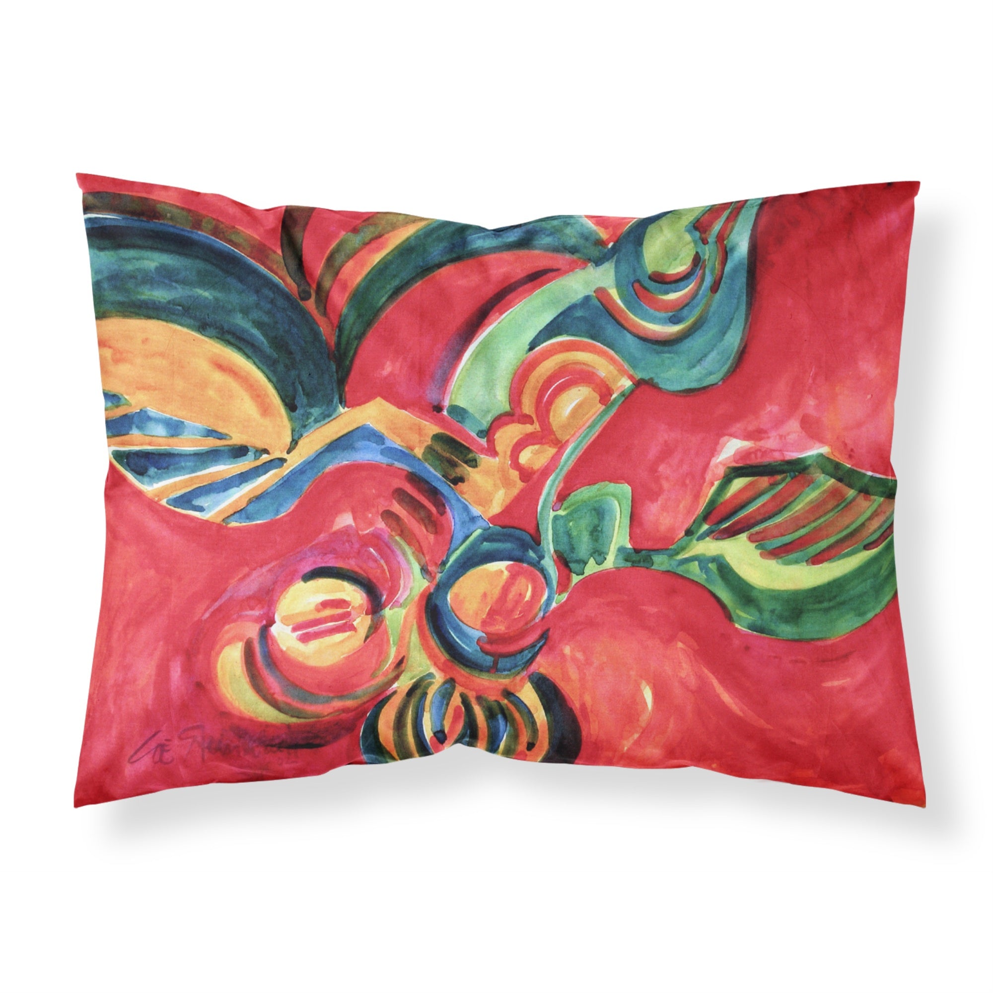 Caroline'S Treasures 6043Pillowcase Red Flowers And Berries Moisture Wicking Fabric Standard Pillowcase, Large, Multicolor