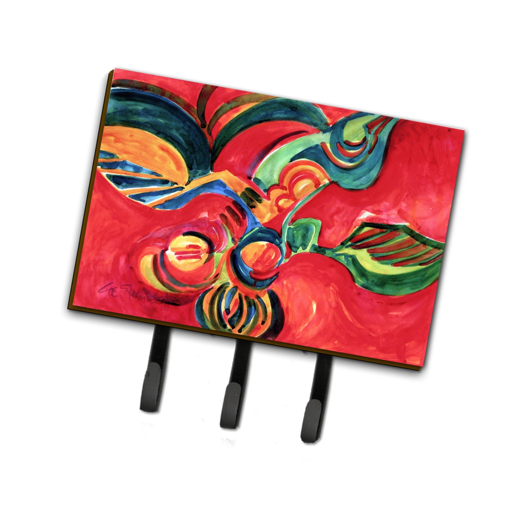 Caroline'S Treasures 6043Th68 Red Flowers And Berries Leash Holder Or Key Hook, Large, Multicolor