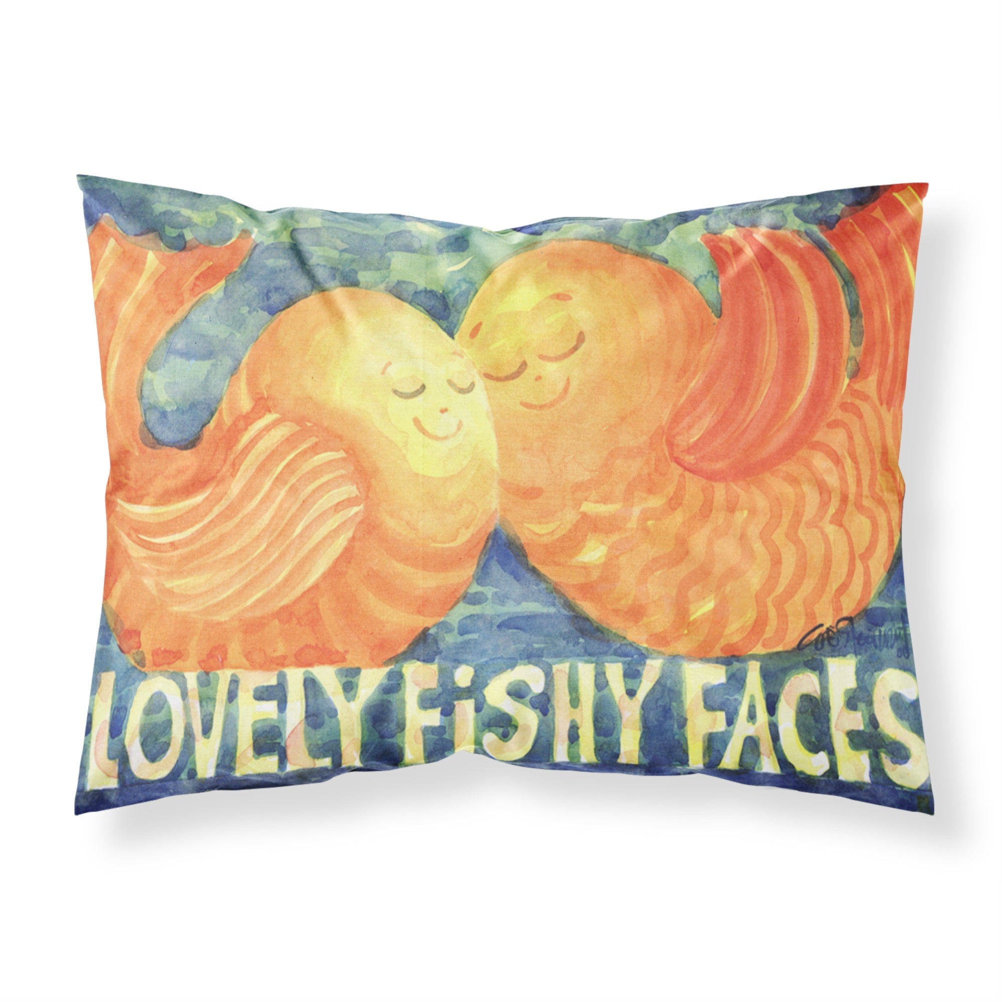 Caroline'S Treasures 6052Pillowcase Fish-Kissing Fish Moisture Wicking Fabric Standard Pillowcase, Large, Multicolor