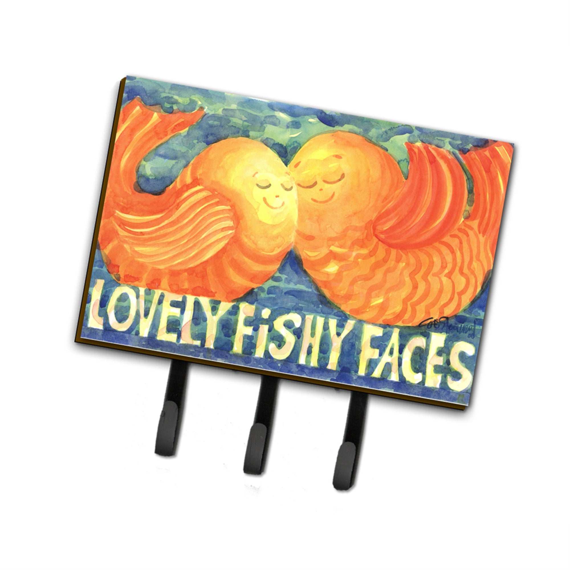Caroline'S Treasures 6052Th68 Fish-Kissing Fish Leash Holder Or Key Hook, Large, Multicolor