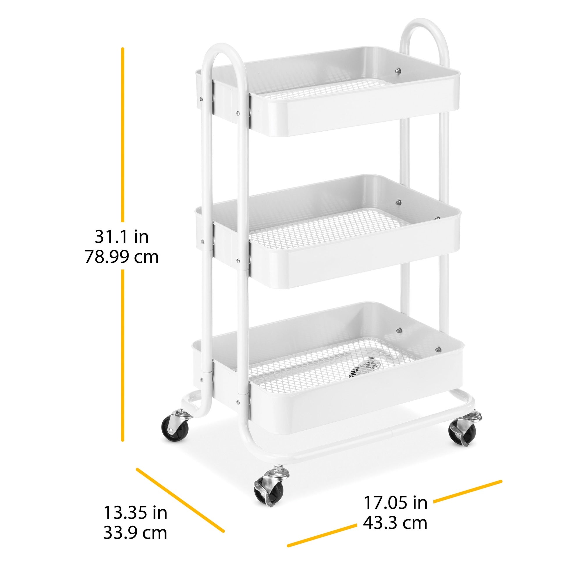 Whitmor 3-tier Metal Cart in White