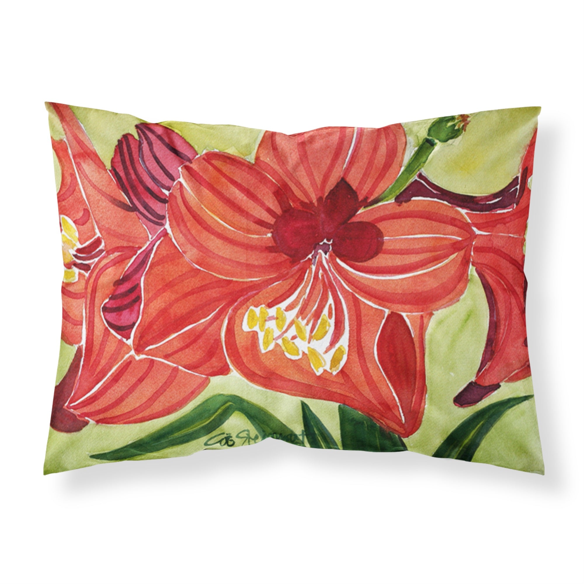 Caroline'S Treasures 6055Pillowcase Flower-Amaryllis Moisture Wicking Fabric Standard Pillowcase, Large, Multicolor