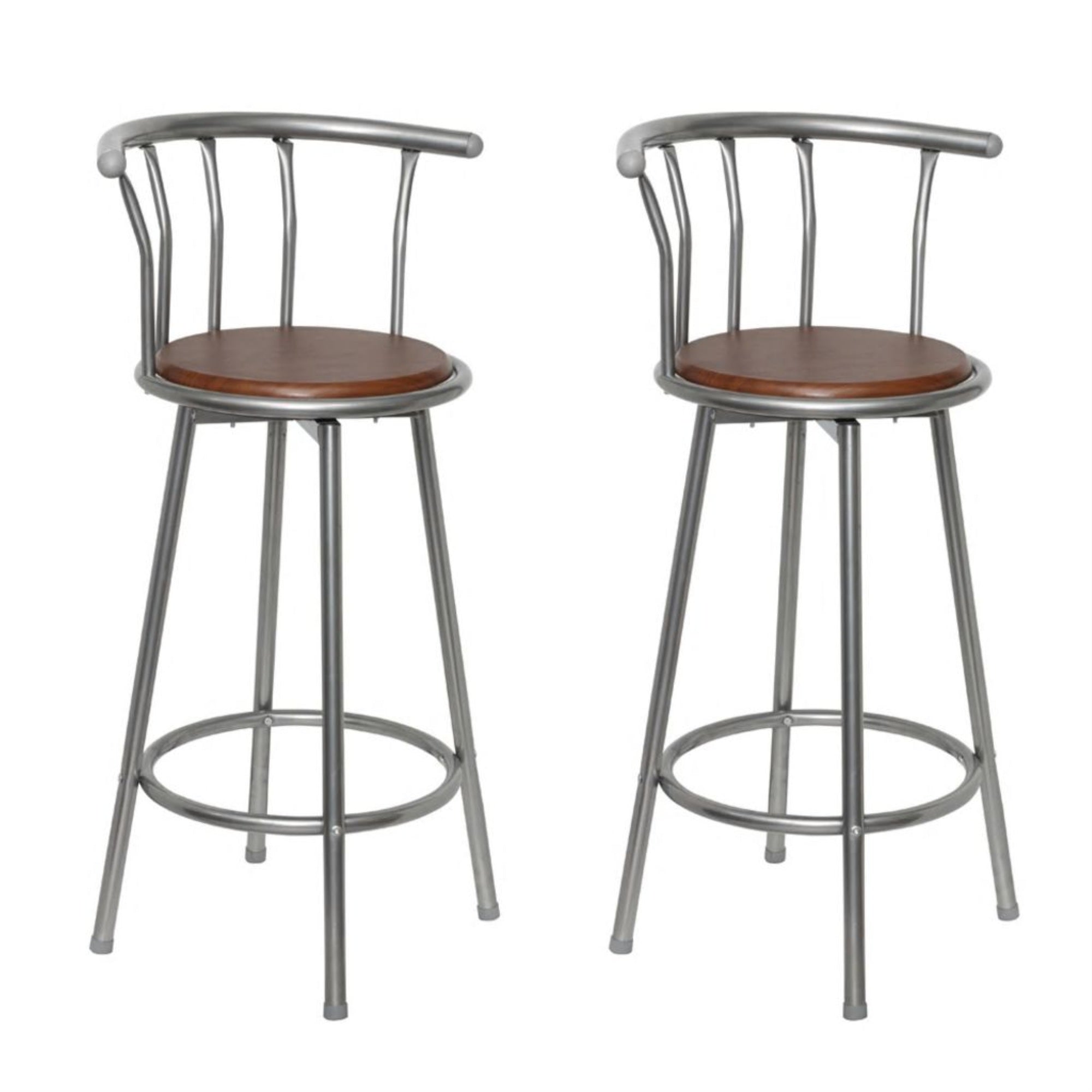 Vidaxl Bar Stools 2 Pcs Brown Steel