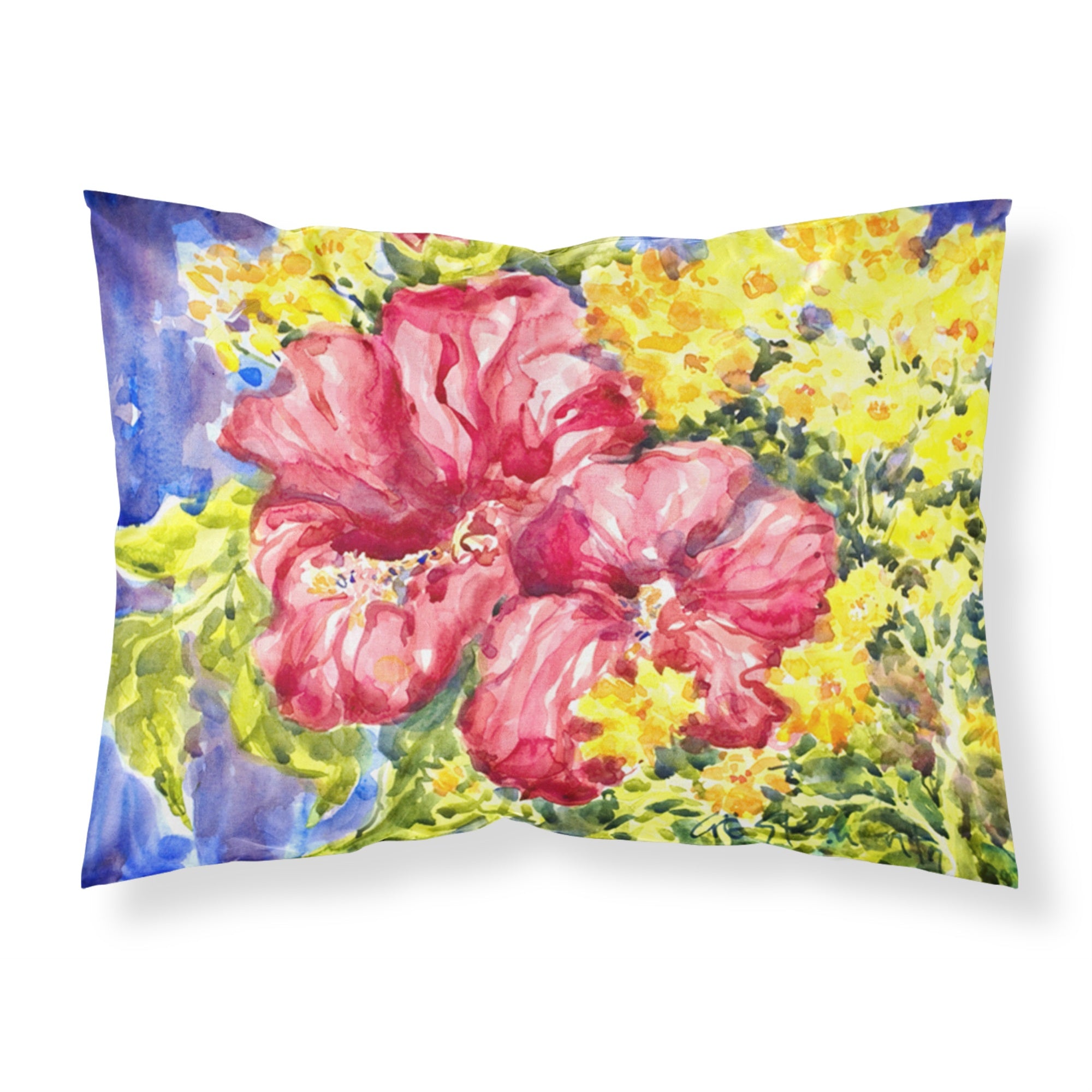 Caroline'S Treasures 6056Pillowcase Flower-Hibiscus Moisture Wicking Fabric Standard Pillowcase, Large, Multicolor