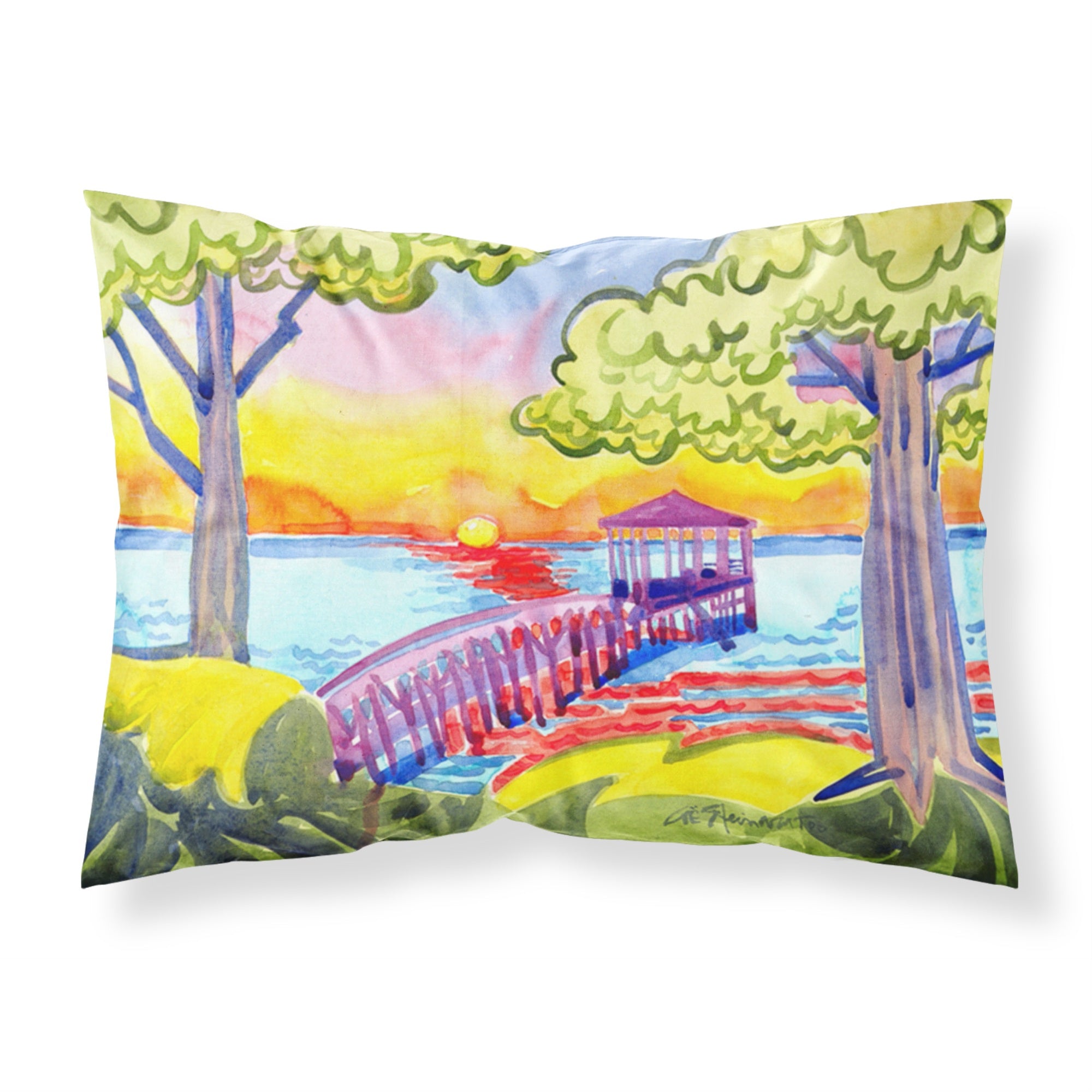 Caroline'S Treasures 6060Pillowcase Dock At The Pier Moisture Wicking Fabric Standard Pillowcase, Large, Multicolor