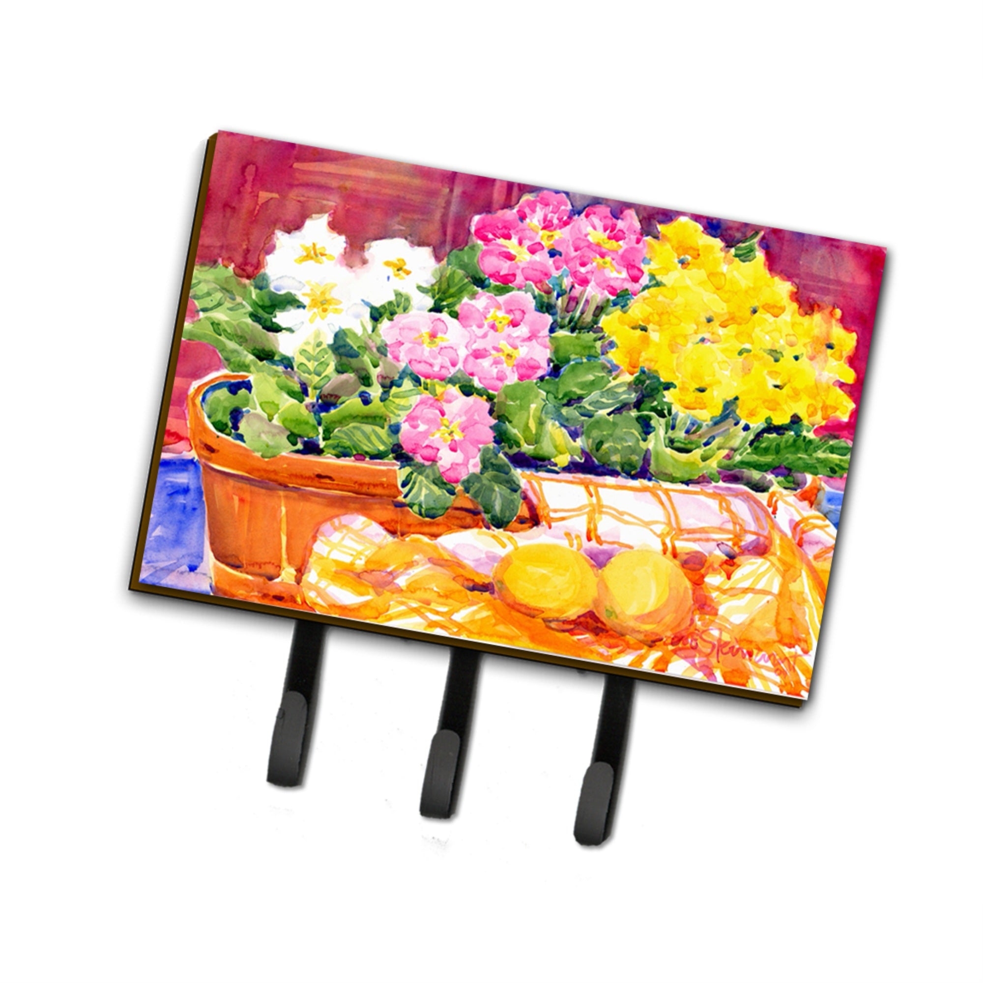 Caroline'S Treasures 6061Th68 Flower-Primroses Leash Holder Or Key Hook, Large, Multicolor