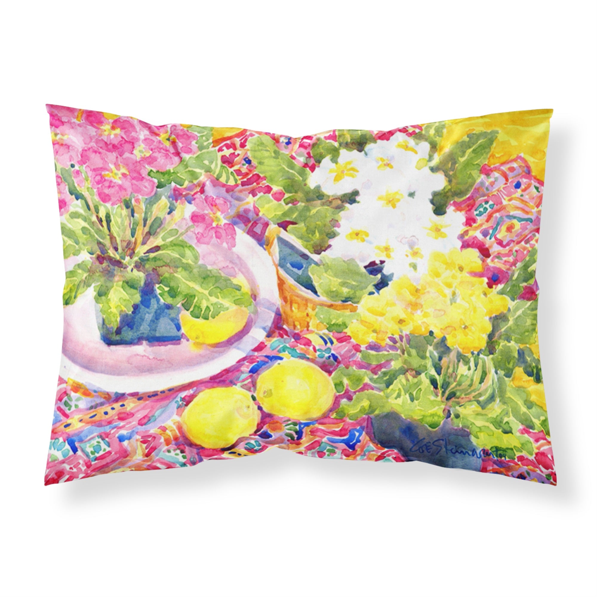 Caroline'S Treasures 6062Pillowcase Flower-Primroses Moisture Wicking Fabric Standard Pillowcase, Large, Multicolor