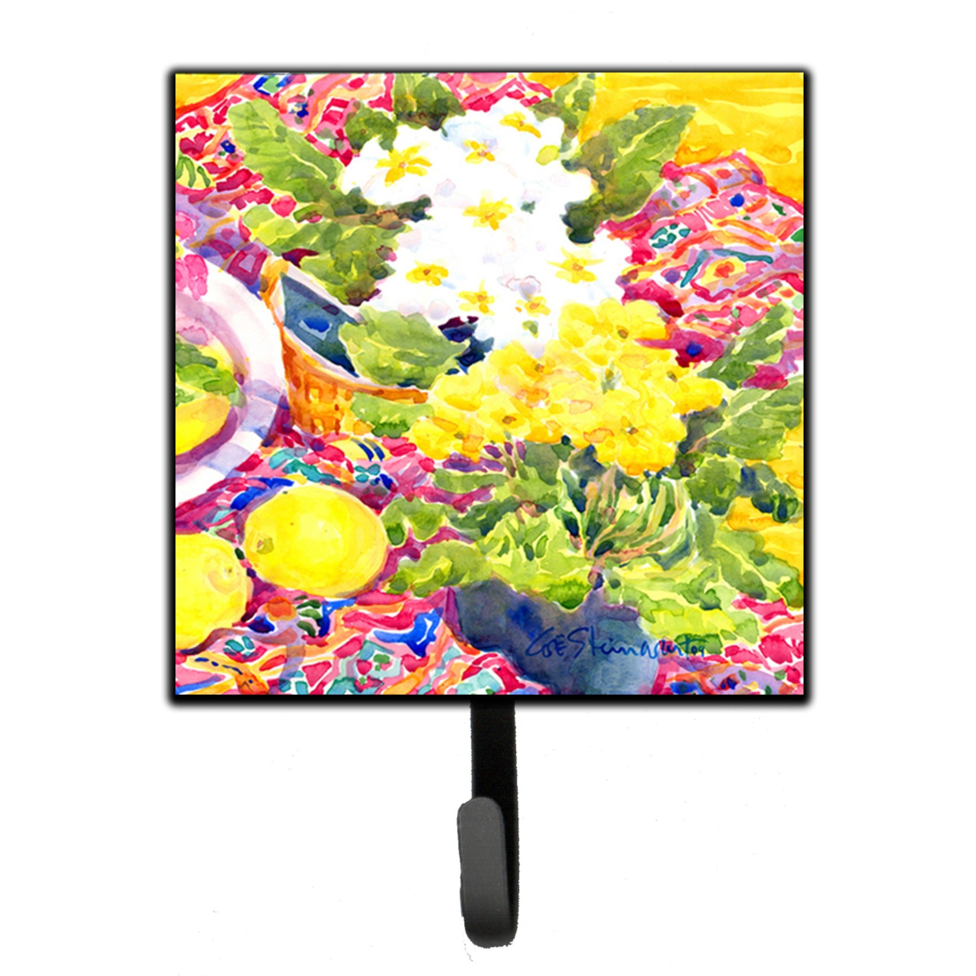 Caroline'S Treasures 6062Sh4 Flower-Primroses Leash Holder Or Key Hook, Small, Multicolor