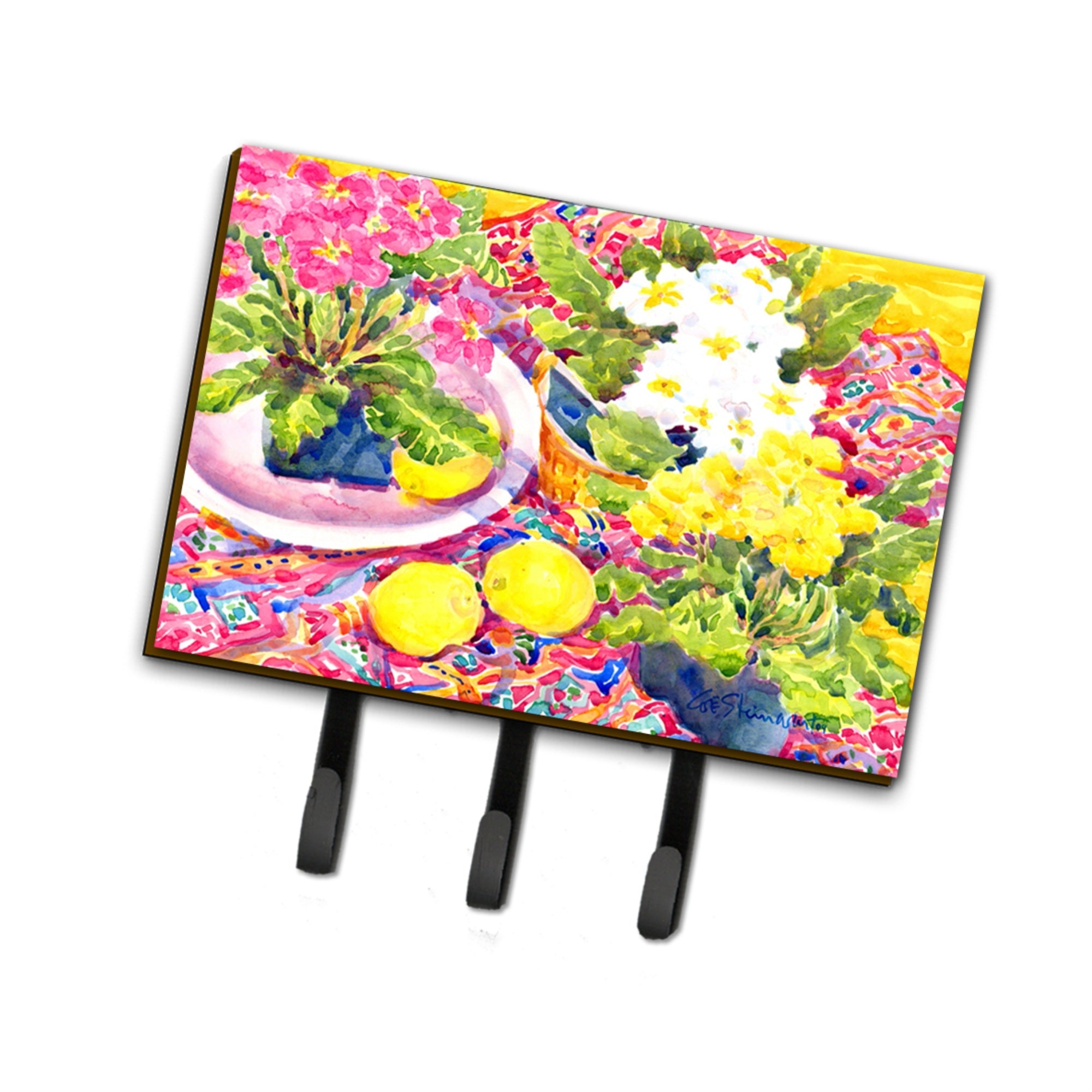 Caroline'S Treasures 6062Th68 Flower-Primroses Leash Holder Or Key Hook, Large, Multicolor