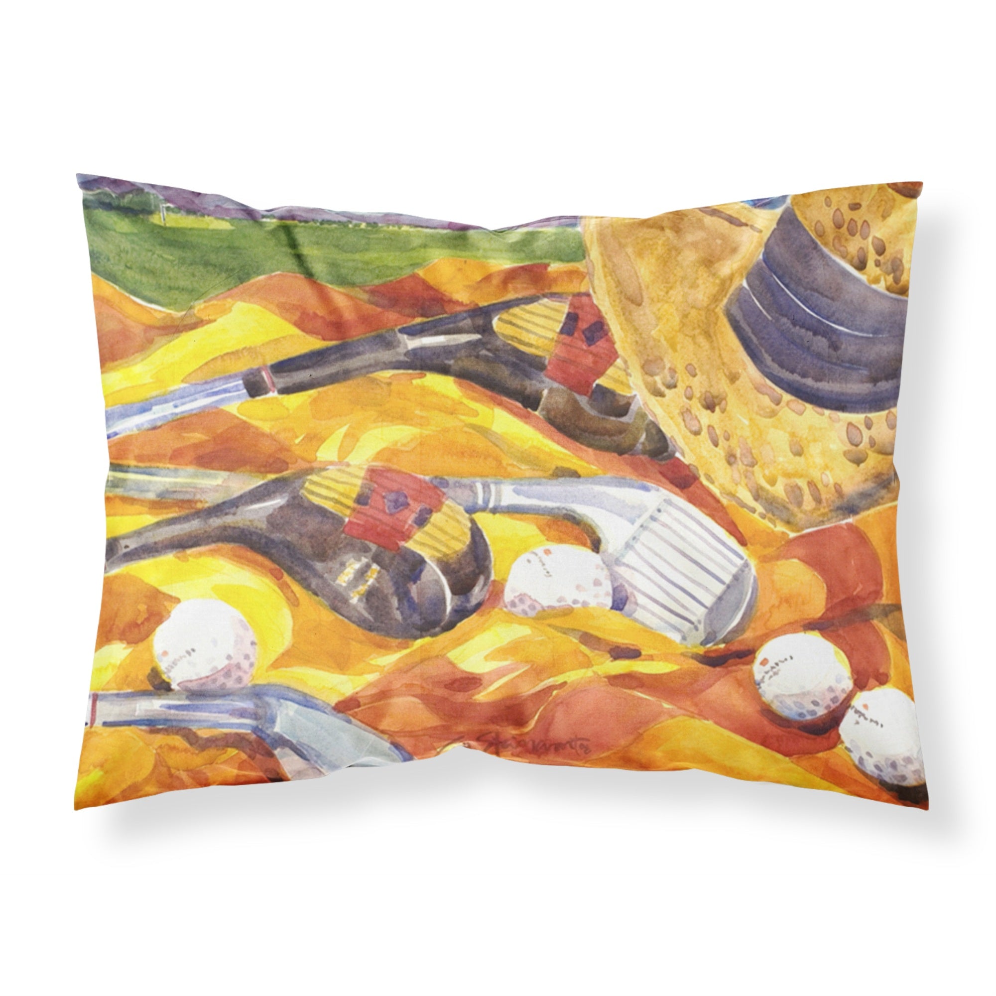 Caroline'S Treasures 6063Pillowcase Golf Clubs Golfer Moisture Wicking Fabric Standard Pillowcase, Large, Multicolor