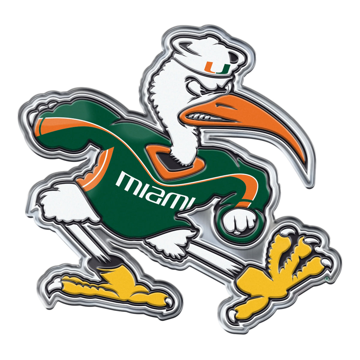 Fanmats, University Of Miami Embossed Color Emblem 2