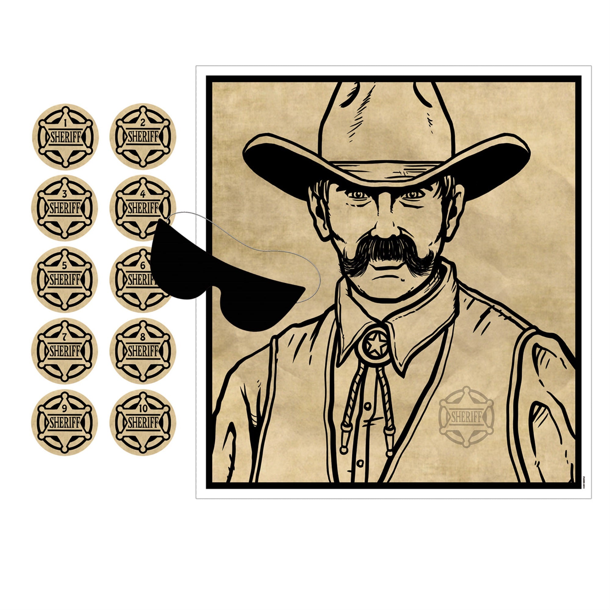 Pin The Badge On The Sheriff Game, (Pack Of 24)