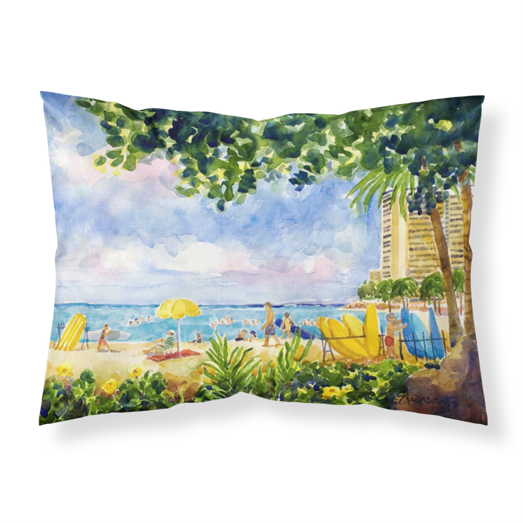 Caroline'S Treasures 6065Pillowcase Beach Resort View From The Condo Moisture Wicking Fabric Standard Pillowcase, Large, Multi