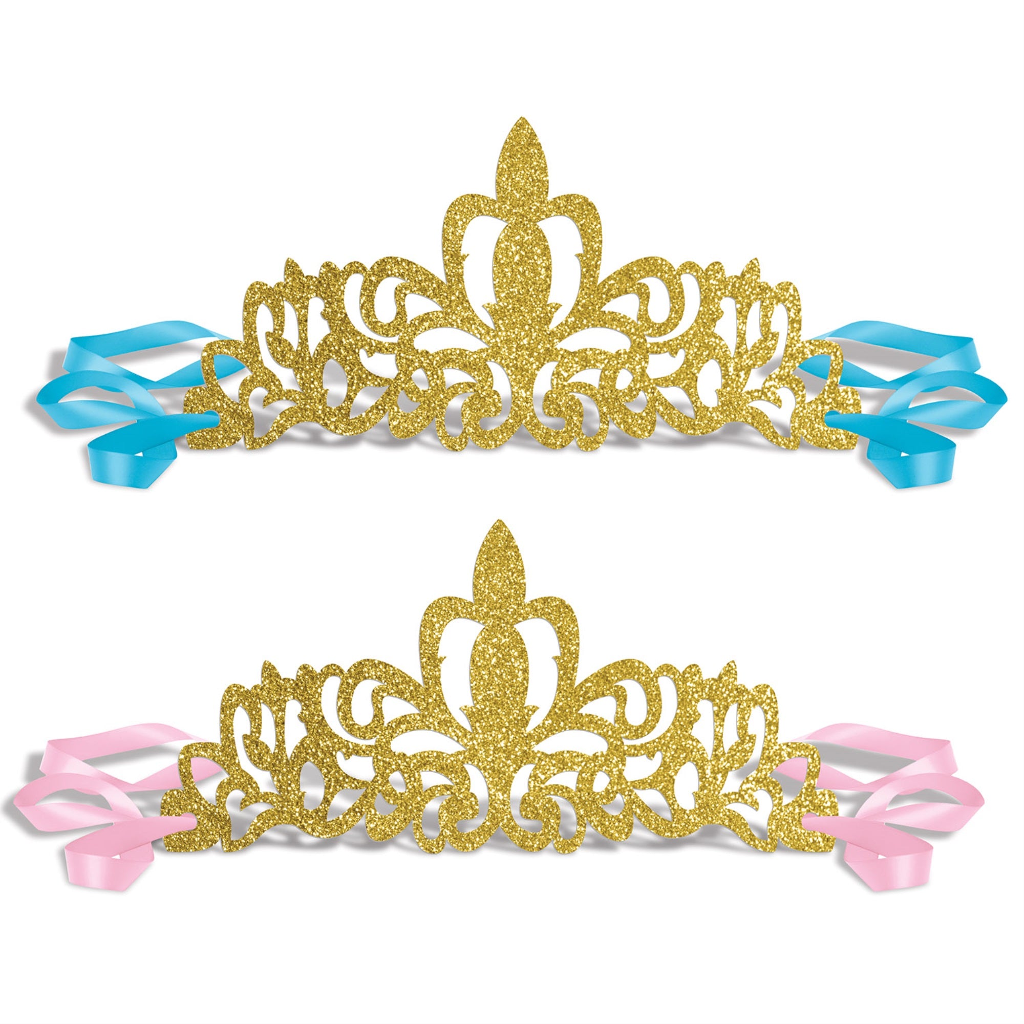 Glittered Princess Tiaras, (Pack Of 12)
