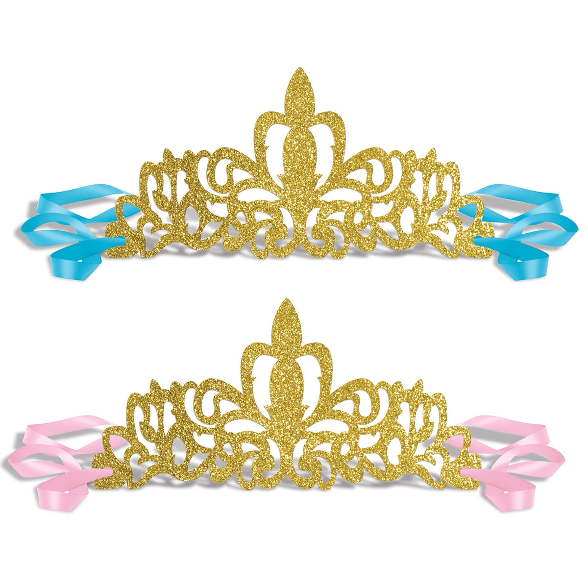 Glittered Princess Tiaras, (Pack Of 12)
