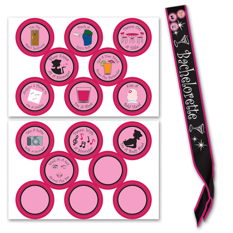 Bachelorette Satin Sash w/Badges