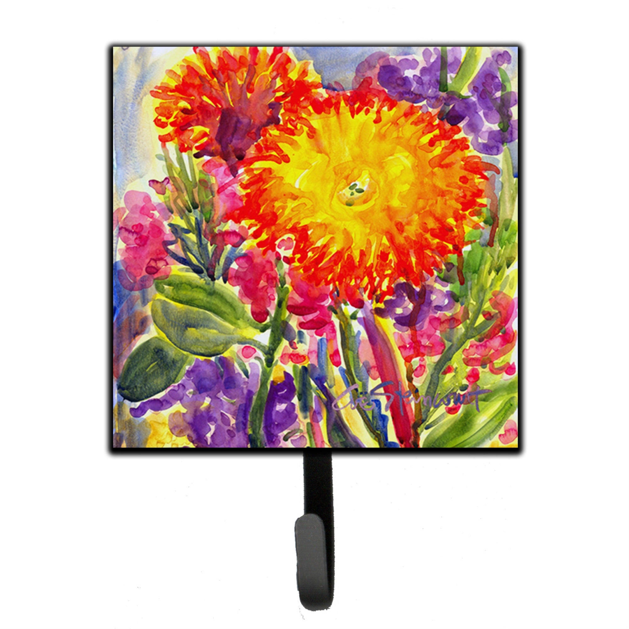 Caroline'S Treasures 6077Sh4 Flower-Aster Leash Or Key Holder, Small, Multicolor