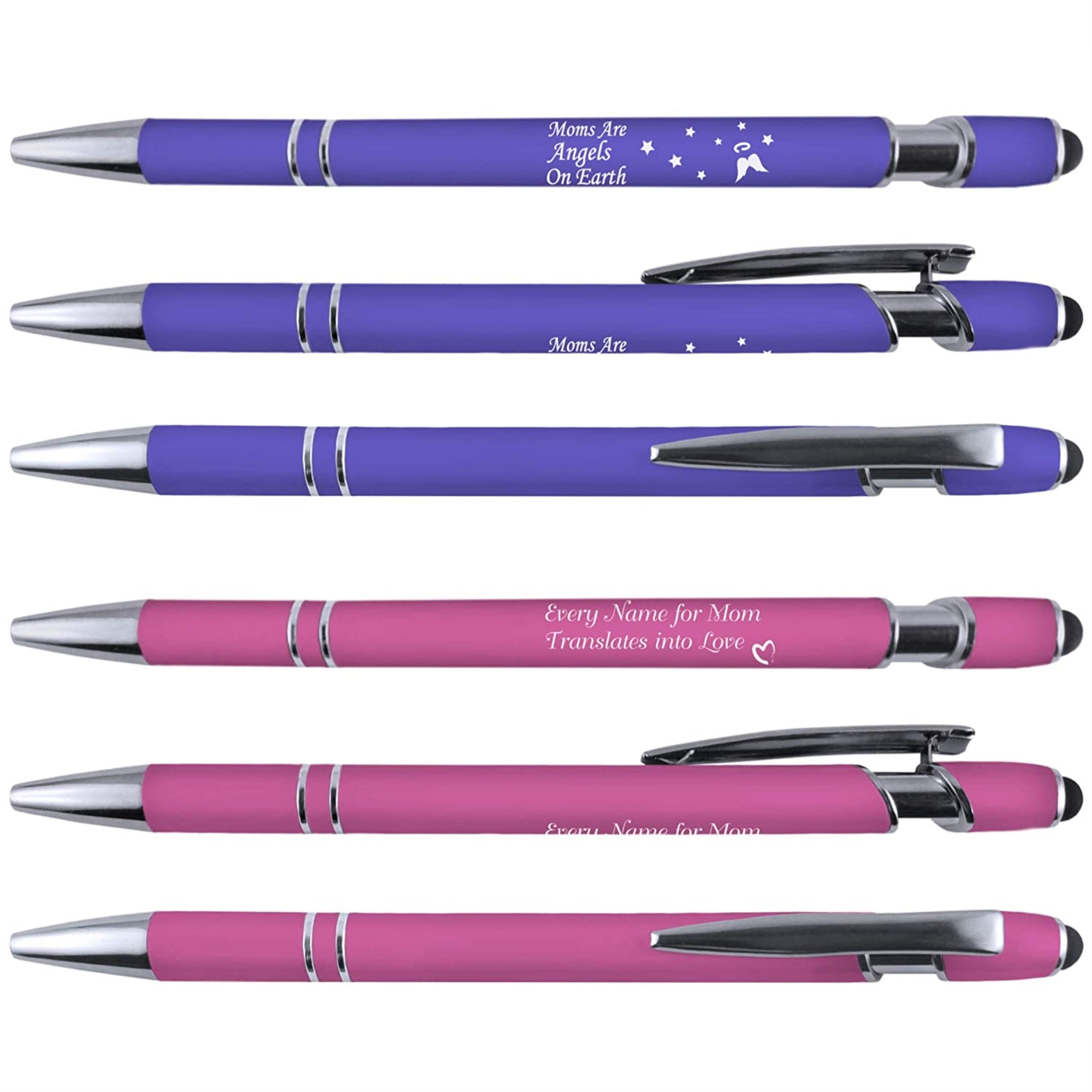 Mom Soft Touch Stylus Metal Pen 6 Pack 6080