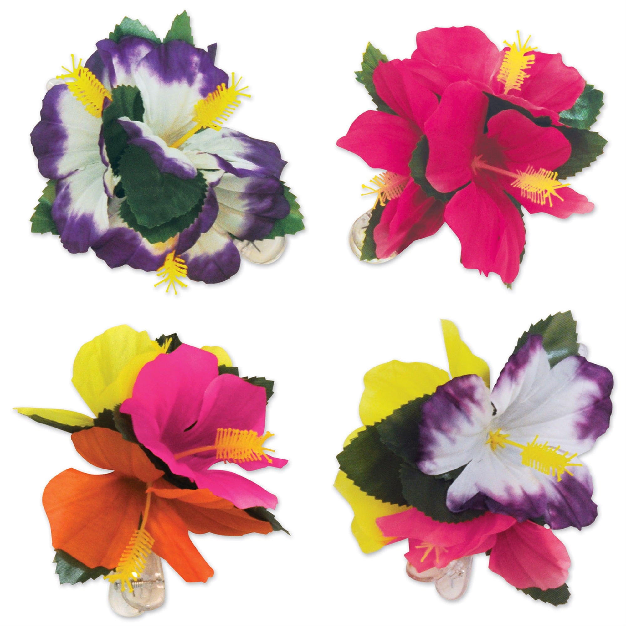 Tropical Hair Clips, (Pack Of 6)