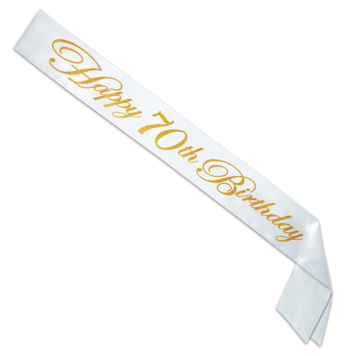 Glittered Happy 70Th Birthday Satin Sash, (Pack Of 6)