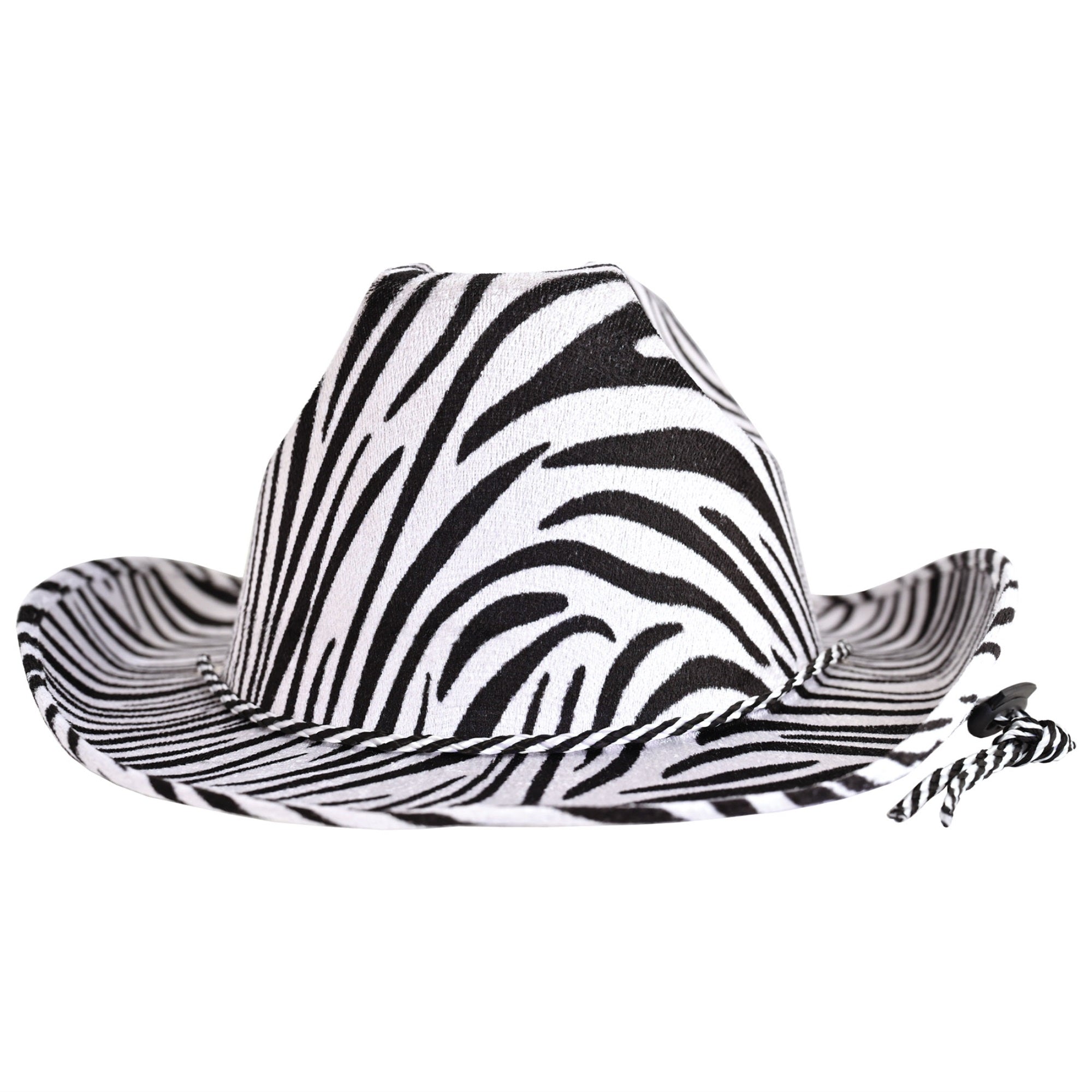 Zebra Print Cowboy Hat (Pack Of 6)