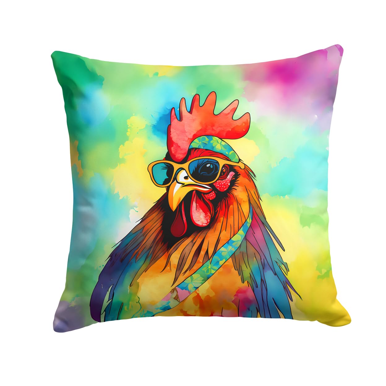 Hippie Animal Rooster Throw Pillow
