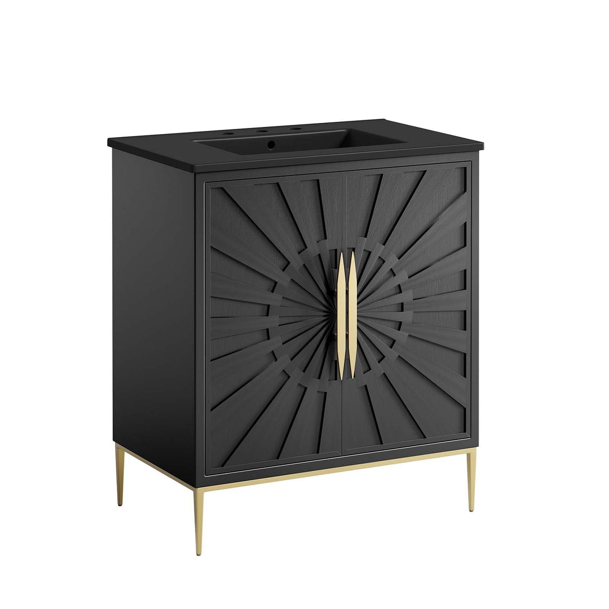 Modway Awaken Bathroom Vanity Cabinet, 30', Black Black