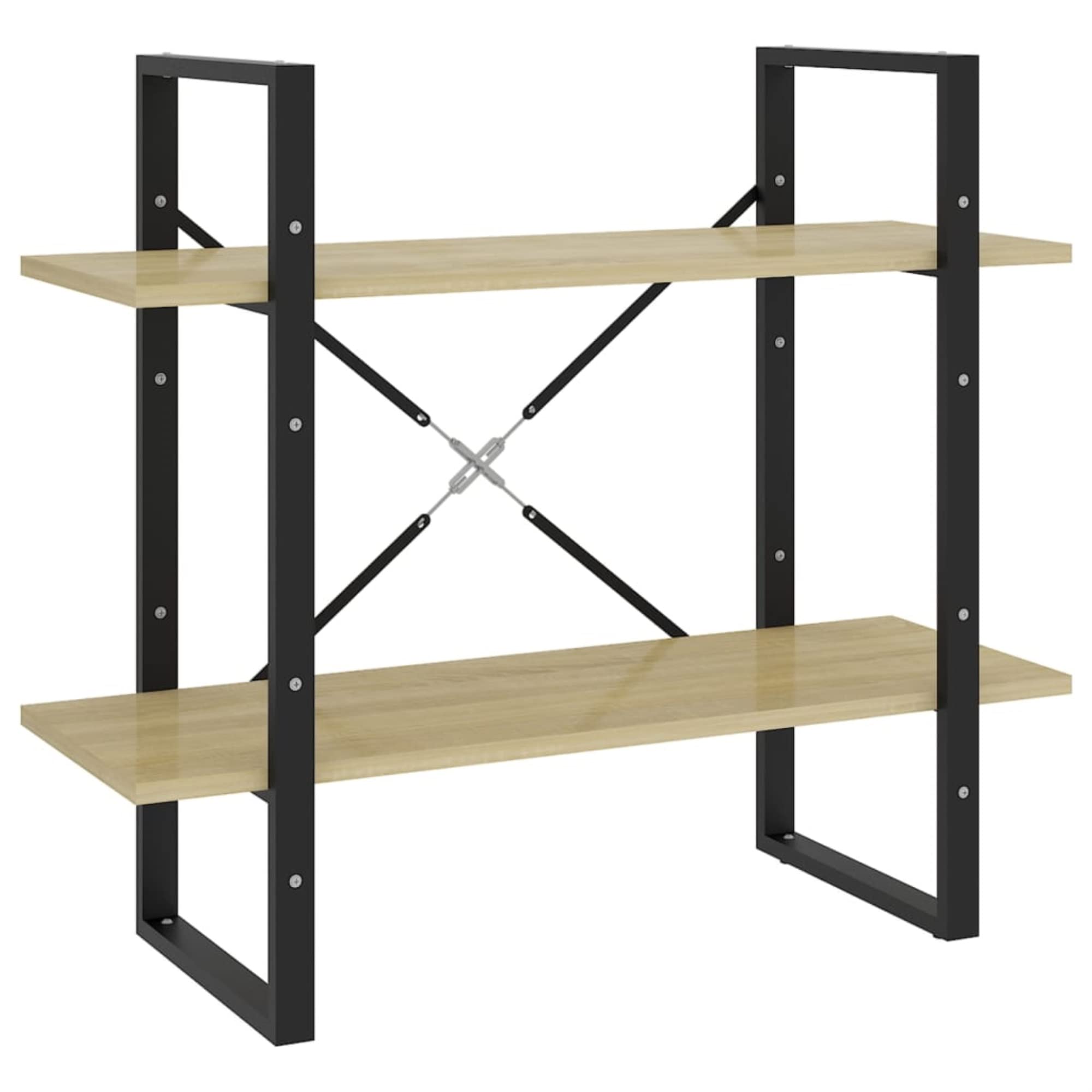 vidaXL 2-Tier Book Cabinet Sonoma Oak 31.5x11.8"x27.6" Chipboard"