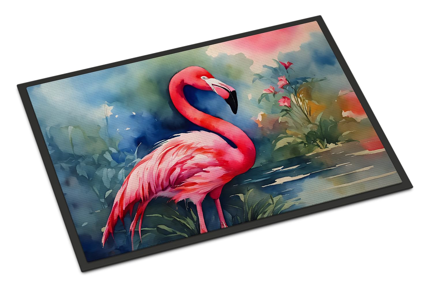 Carolines Treasures DAC2859JMAT Flamingo Doormat Front Door Mat Indoor Outdoor Rugs for Entryway, Non Slip Washable Low Pile, 24H X 36W