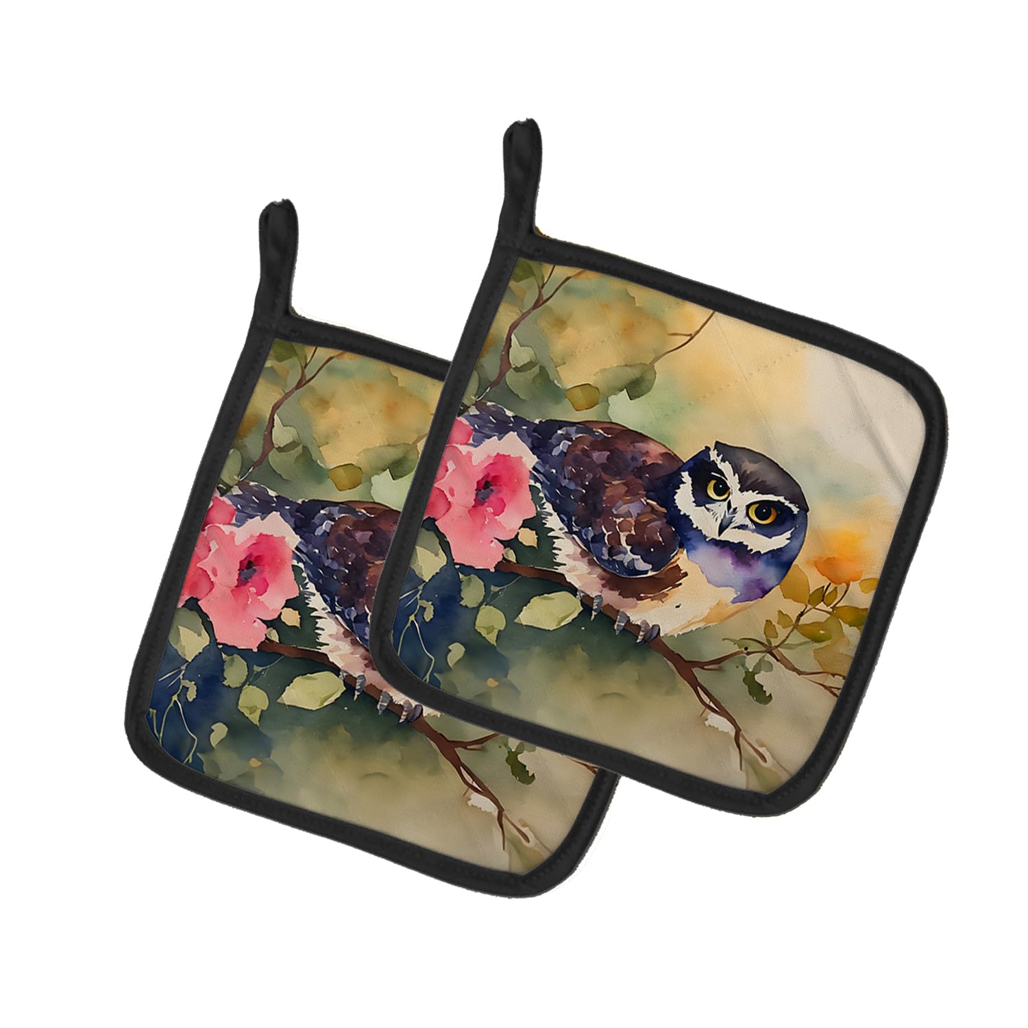 Spectacled Owl Pair of Pot Holders