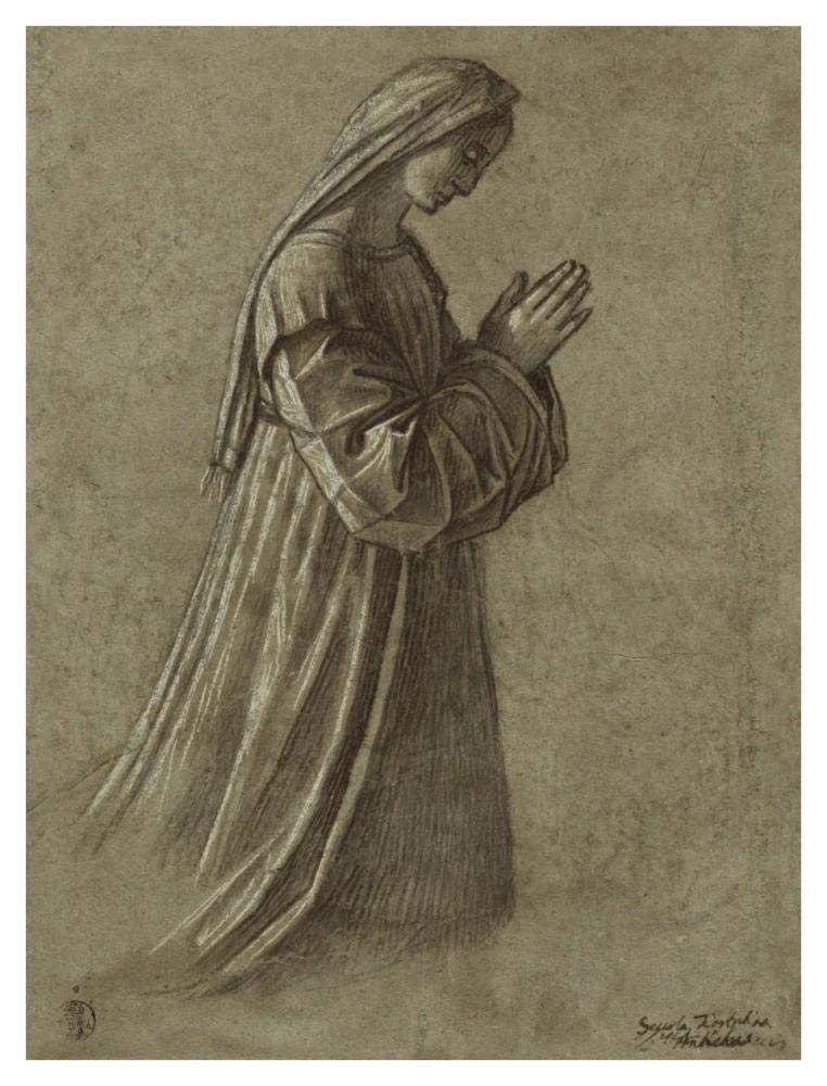 Study of the Virgin (recto); Study of the Virgin and of Hands (verso)-Paper Art-32x42”
