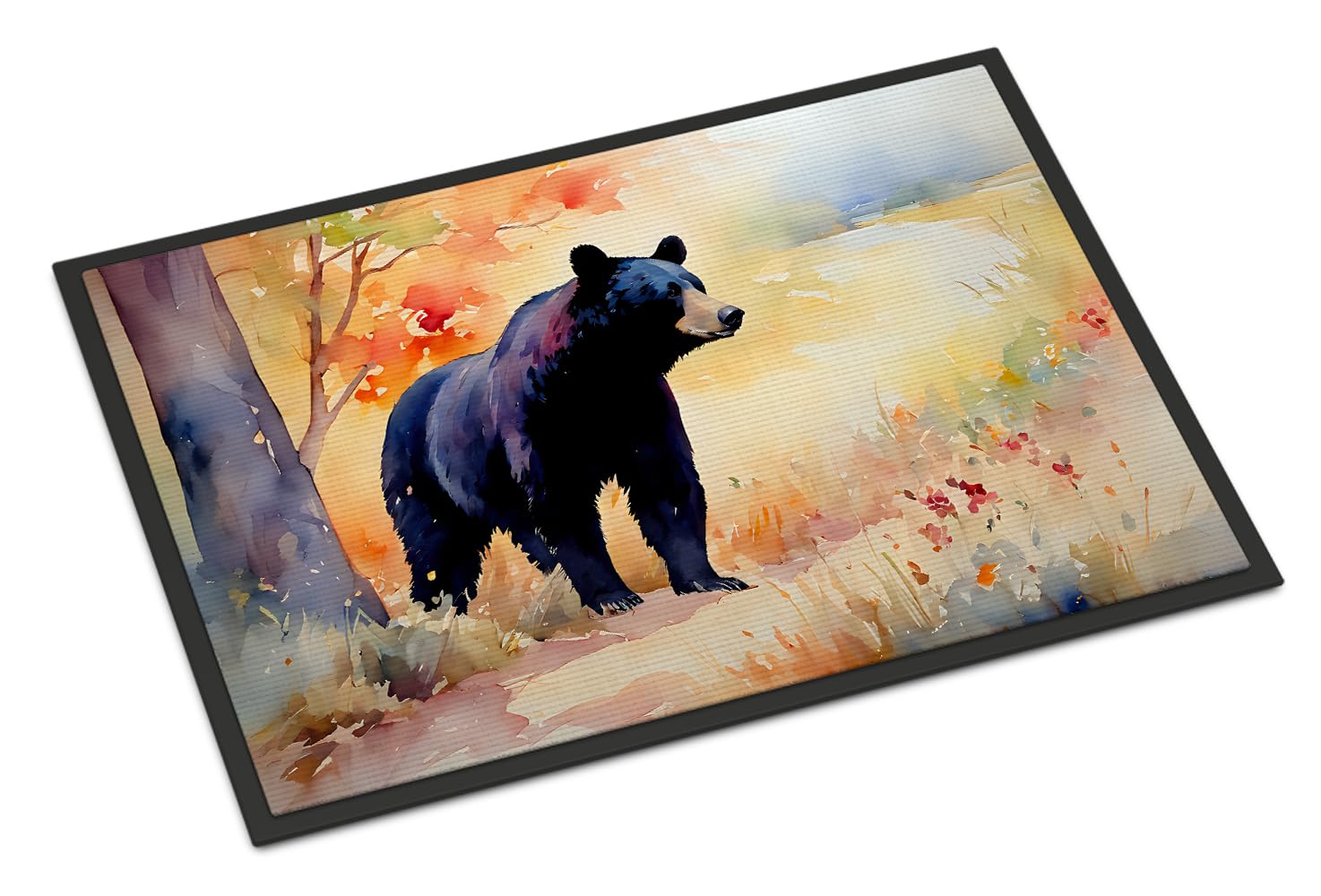 Carolines Treasures DAC2876JMAT American Black Bear Doormat Front Door Mat Indoor Outdoor Rugs for Entryway, Non Slip Washable Low Pile, 24H X 36W