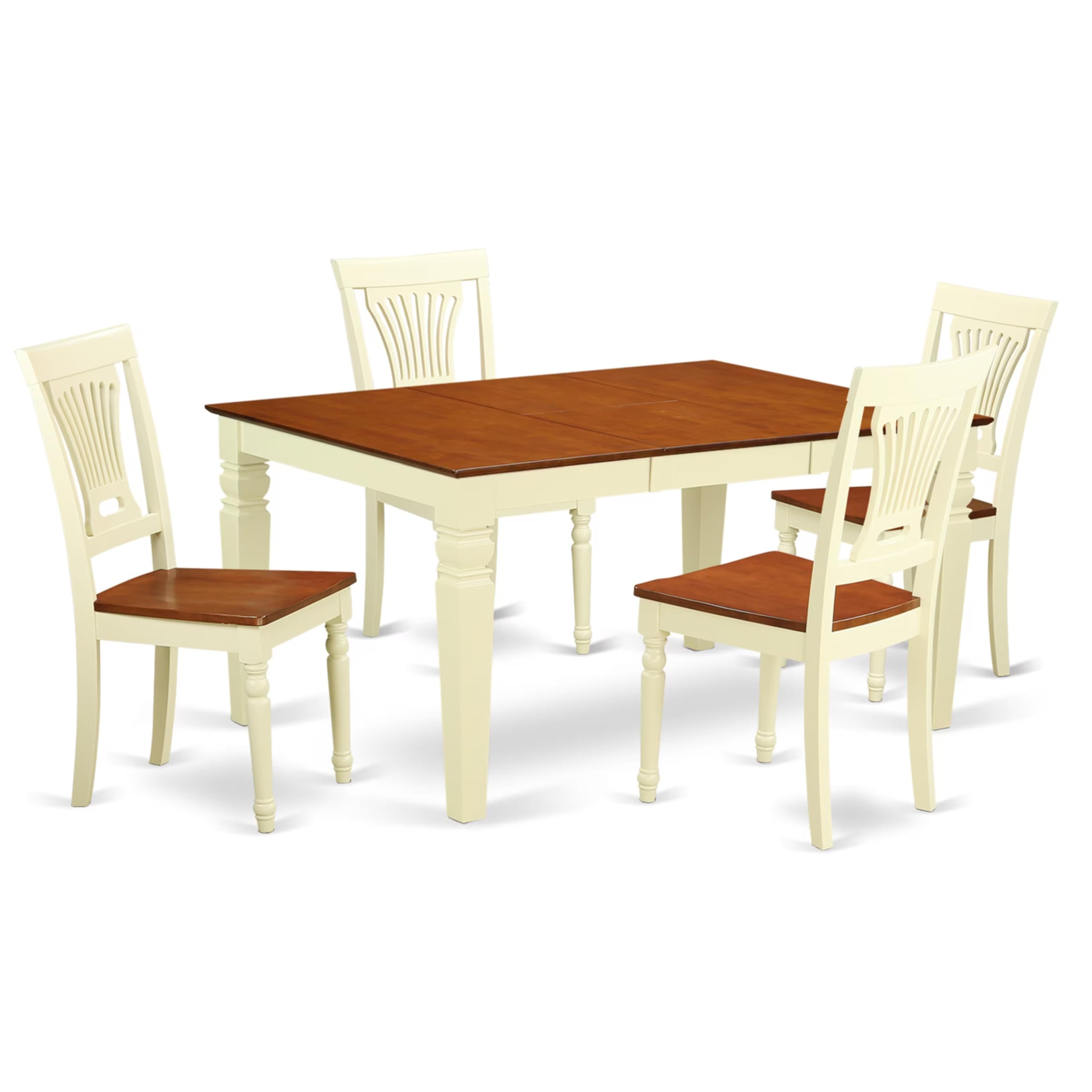 5  Pc  Kitchen  table  set  with  a  Dining  Table  and  4  Wood  Kitchen  Chairs  in  Buttermilk  and  Cherry