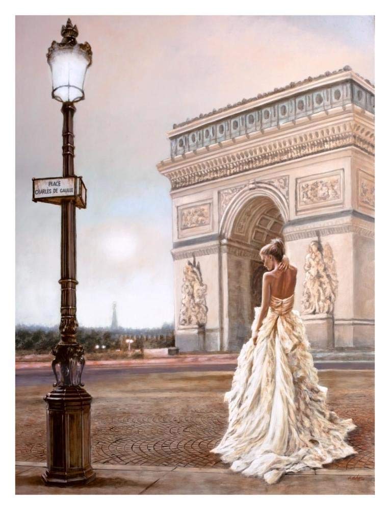 Romance in Paris II-Paper Art-26x34”