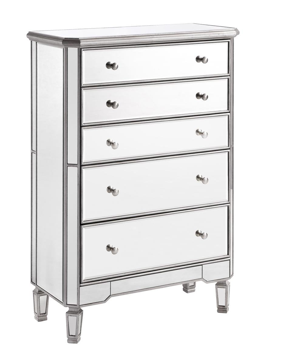 5 Drawer Cabinet 33 in. x 16 in. x 49 in. in silver paint