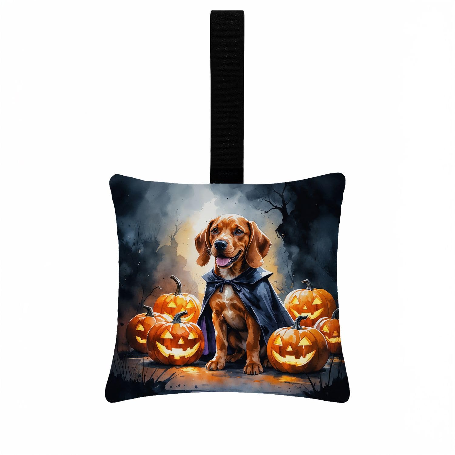 Carolines Treasures Vizsla Puppy Halloween Mini Hanging Pillow Ornament 3.5  3.5 Decorative Door-Knob & Tree Hanger, Soft Fabric Cushion