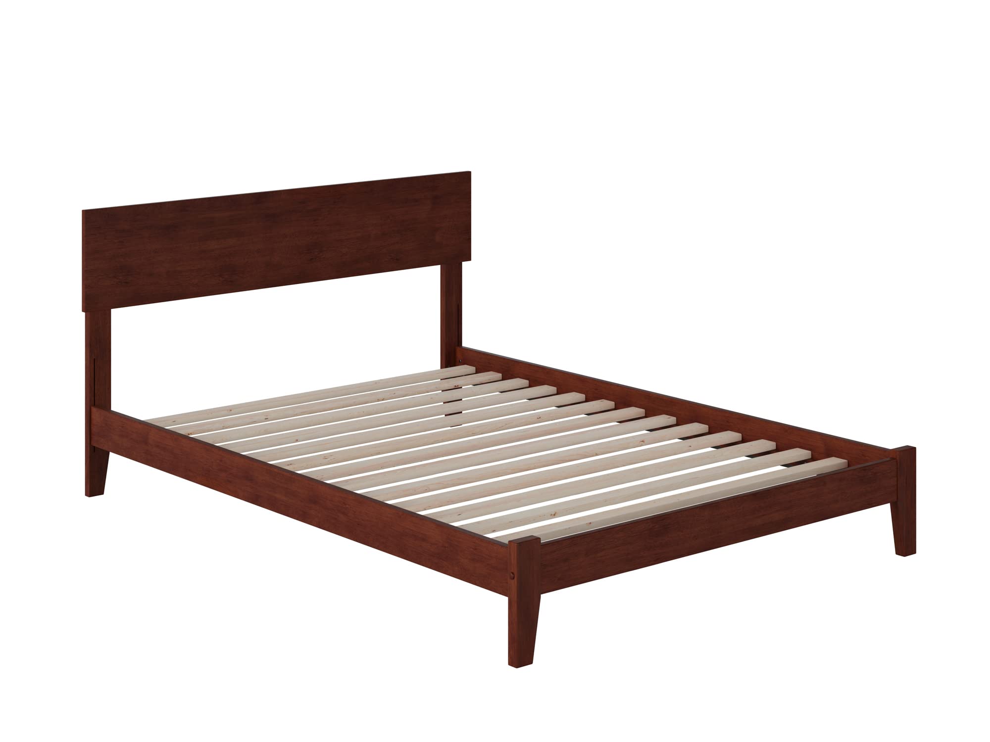 Orlando Full Low Profile Solid Wood Platform Bed in Walnut