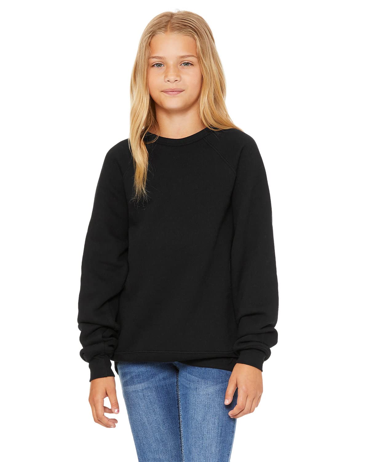 Bella + Canvas Youth Sponge Fleece Sweatshirt M Black